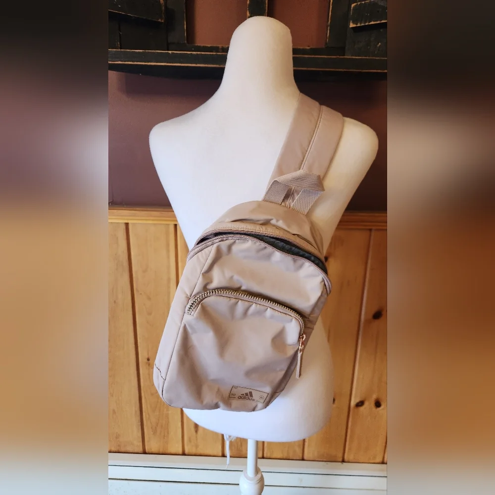 Adidas Essentials Sling Crossbody Bag Beige Pink